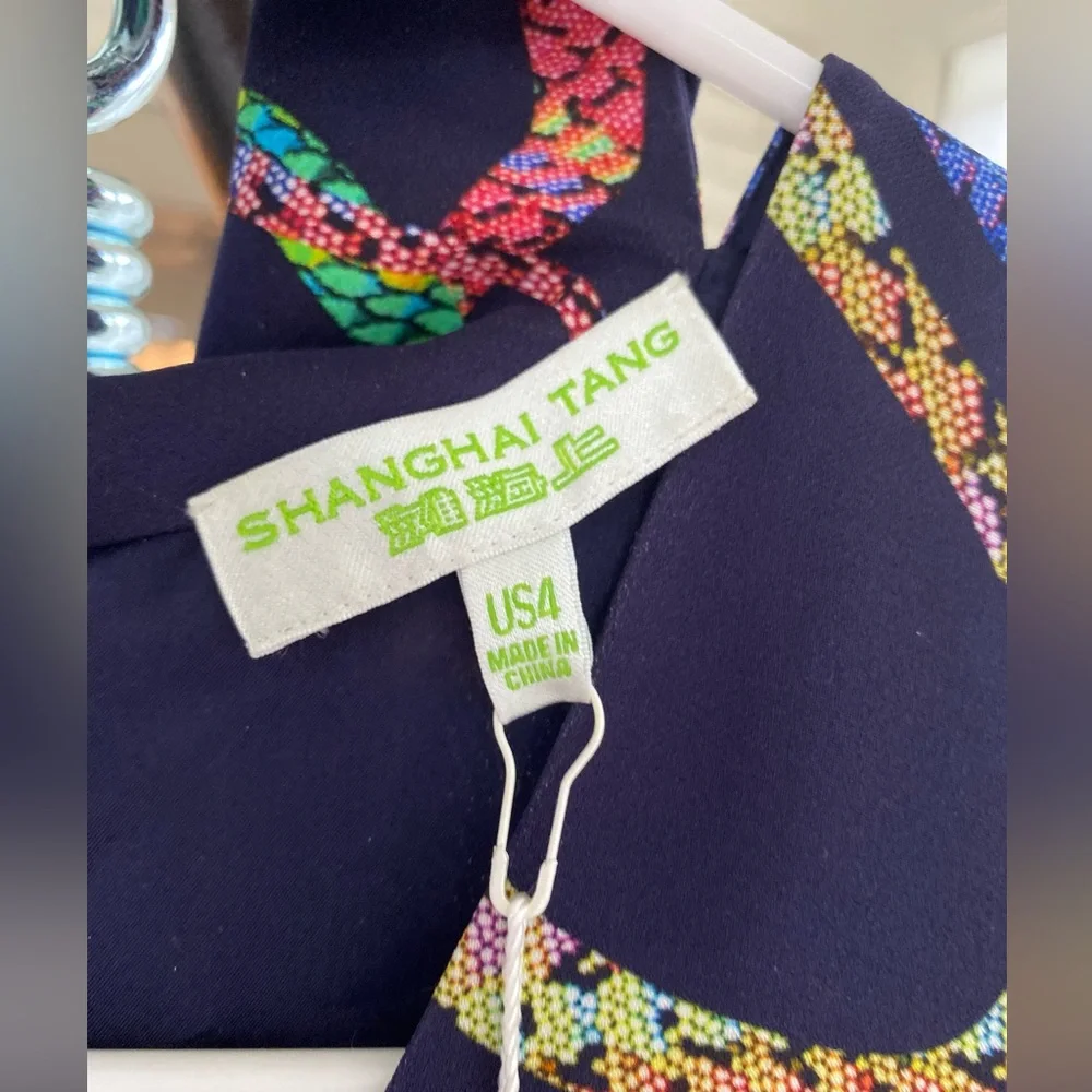 NWT Shanghai Tang-Silk Snake Print Dress in size 4-Darby dress - Picture 5 of 11